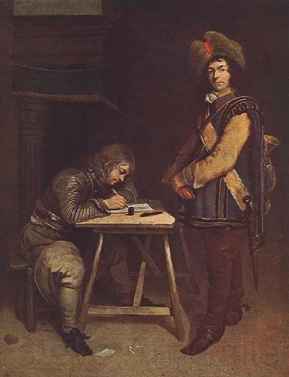 TERBORCH, Gerard Officer Writing a Letter France oil painting art